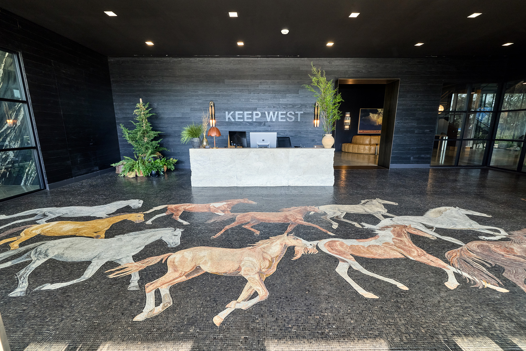 The lobby of Boot Barn's corporate headquarters in Irvine, CA.