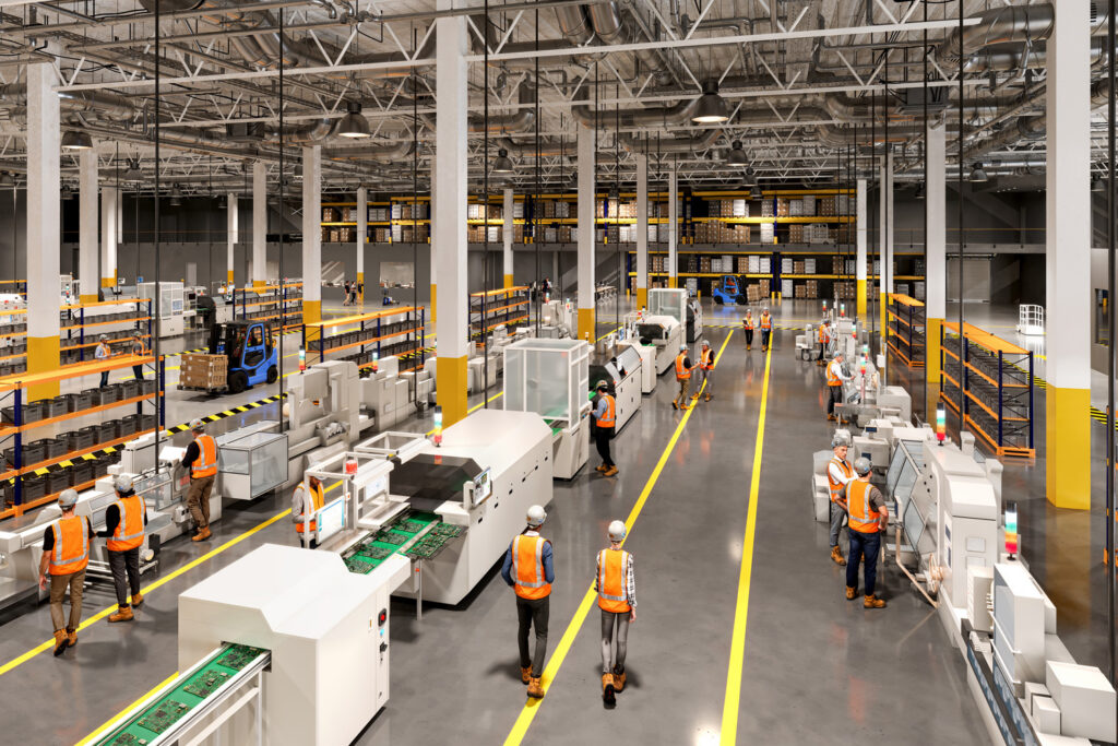 Expansive warehouse space designed for product design, fabrication and distribution
